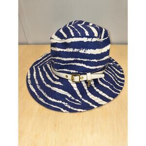 Coach Navy zebra print hat size XS/S